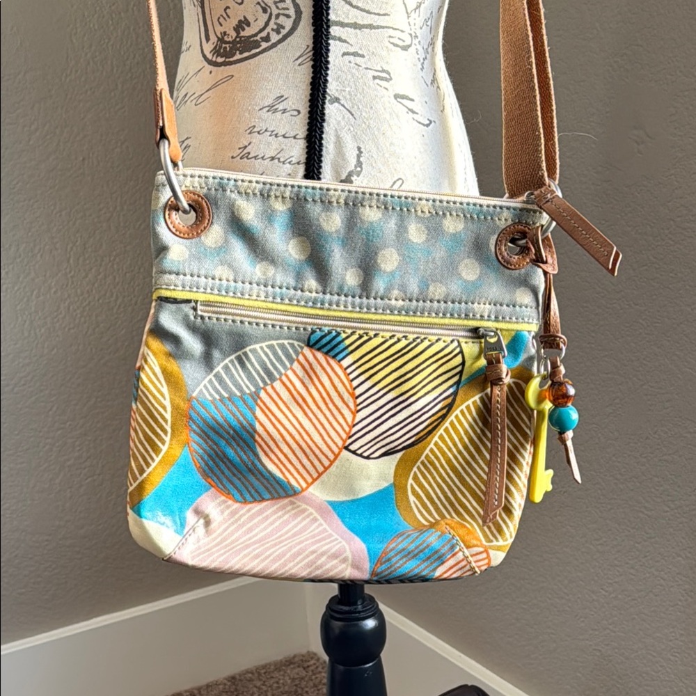 Vintage Fossil Colorful  Crossbody Bag